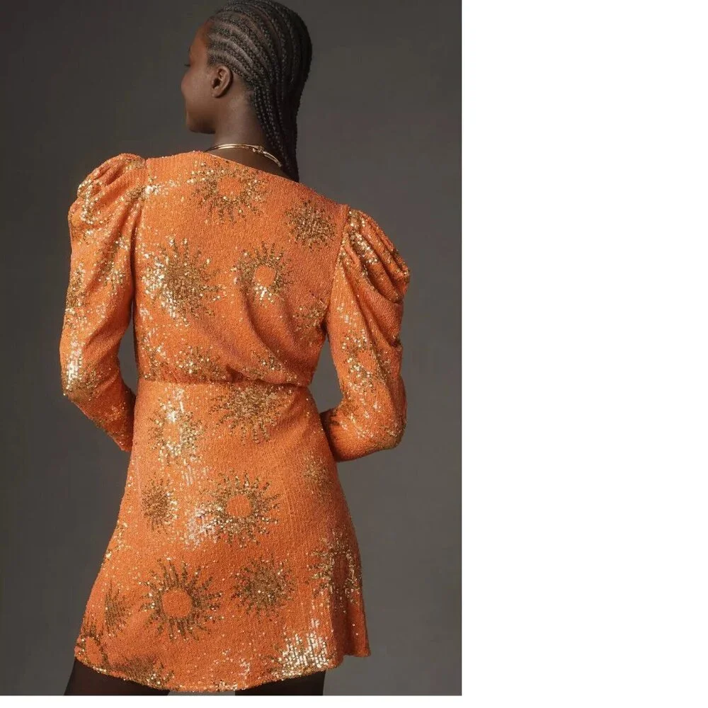 Farm Rio Sunny Mood Sequin Long-Sleeve Mini Dress size XS new nwt - Picture 3 of 7